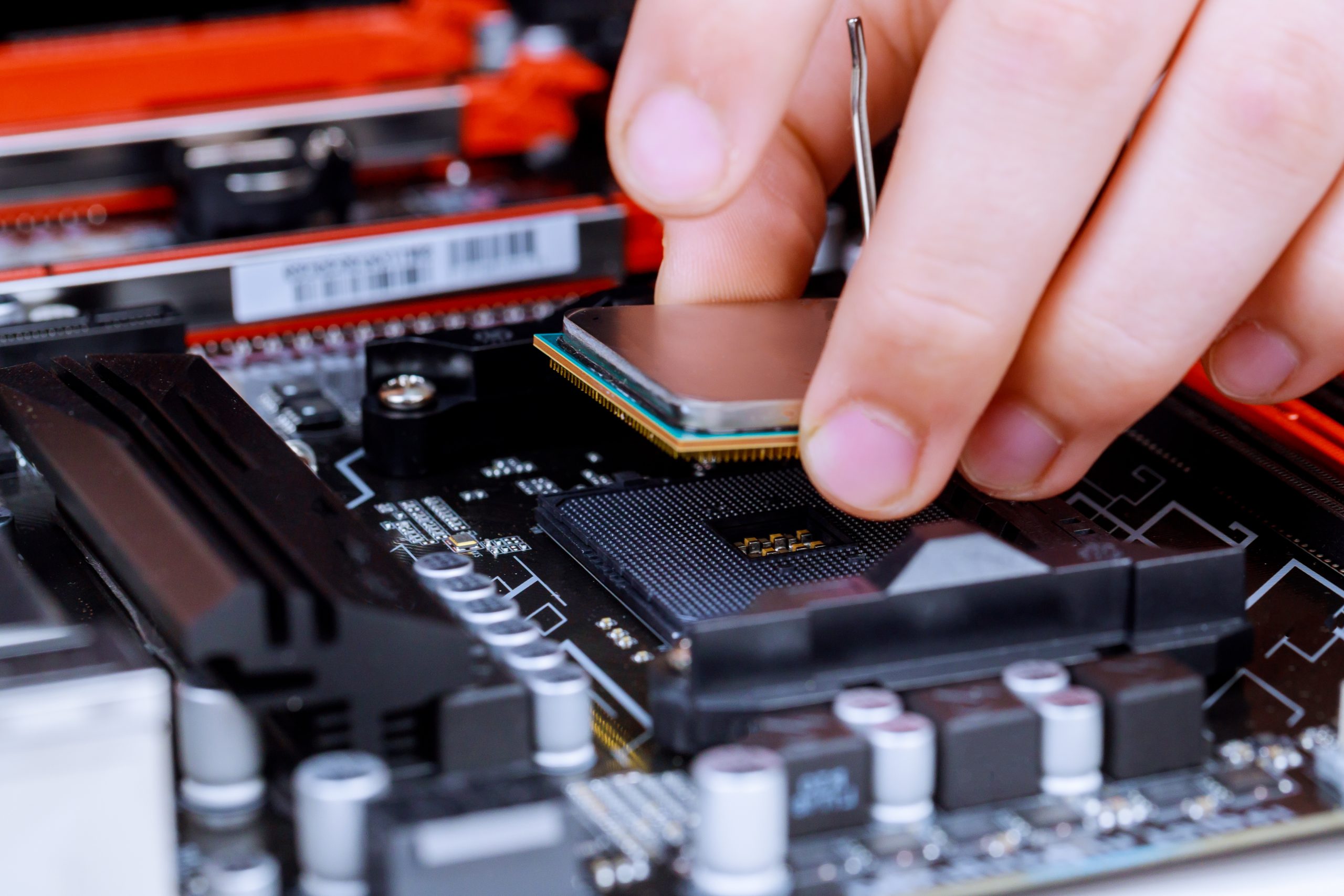 The process of installing in CPU microprocessor to motherboard socket